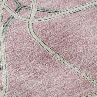Piper Looms Mayfield Geometric AMF948 Pink Machine Washable Area Rug Swatch Image