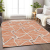 Piper Looms Mayfield Geometric AMF948 Salmon Machine Washable Area Rug Lifestyle Image Feature