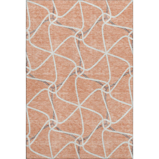 Piper Looms Mayfield Geometric AMF948 Salmon Machine Washable Area Rug main image
