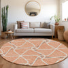 Piper Looms Mayfield Geometric AMF948 Salmon Machine Washable Area Rug Round Lifestyle Image Feature