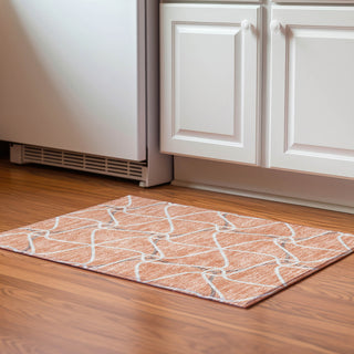 Piper Looms Mayfield Geometric AMF948 Salmon Machine Washable Area Rug Scatter Lifestyle Image Feature