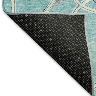 Piper Looms Mayfield Geometric AMF948 Teal Machine Washable Area Rug Backing Image