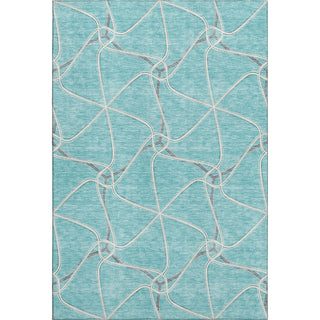 Piper Looms Mayfield Geometric AMF948 Teal Machine Washable Area Rug main image