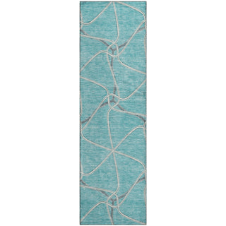 Piper Looms Mayfield Geometric AMF948 Teal Machine Washable Area Rug Runner Main Image