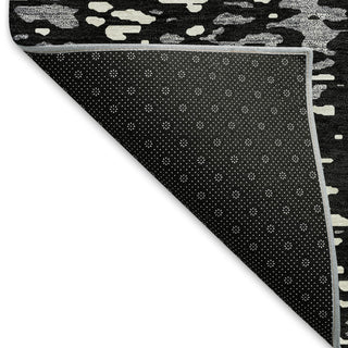 Piper Looms Mayfield Abstract AMF949 Black Machine Washable Area Rug Backing Image