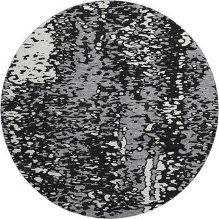 Piper Looms Mayfield Abstract AMF949 Black Machine Washable Area Rug Round Main Image