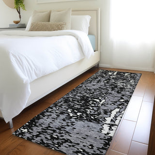 Piper Looms Mayfield Abstract AMF949 Black Machine Washable Area Rug Runner Lifestyle Image Feature