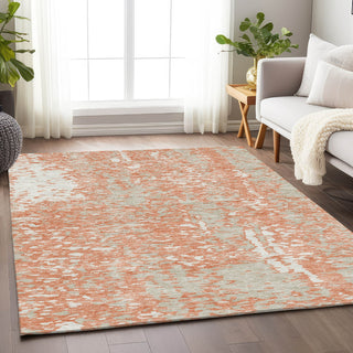Piper Looms Mayfield Abstract AMF949 Coral Machine Washable Area Rug Lifestyle Image Feature