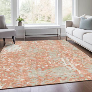 Piper Looms Mayfield Abstract AMF949 Coral Machine Washable Area Rug Lifestyle Image Feature