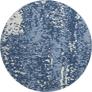 Piper Looms Mayfield Abstract AMF949 Denim Machine Washable Area Rug Round Main Image