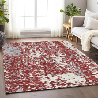 Piper Looms Mayfield Abstract AMF949 Garnet Machine Washable Area Rug Lifestyle Image Feature