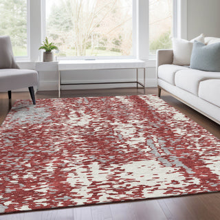 Piper Looms Mayfield Abstract AMF949 Garnet Machine Washable Area Rug Lifestyle Image Feature