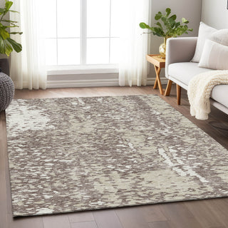 Piper Looms Mayfield Abstract AMF949 Taupe Machine Washable Area Rug Lifestyle Image Feature