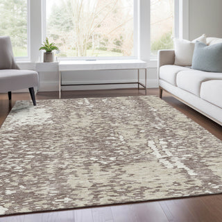 Piper Looms Mayfield Abstract AMF949 Taupe Machine Washable Area Rug Lifestyle Image Feature