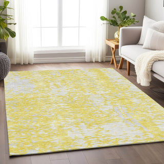 Piper Looms Mayfield Abstract AMF949 Yellow Machine Washable Area Rug Lifestyle Image Feature