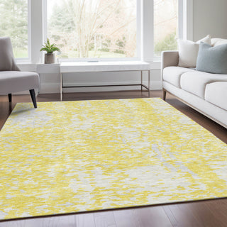 Piper Looms Mayfield Abstract AMF949 Yellow Machine Washable Area Rug Lifestyle Image Feature