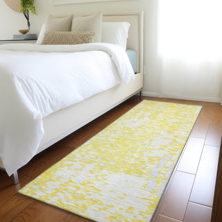 Piper Looms Mayfield Abstract AMF949 Yellow Machine Washable Area Rug Runner Lifestyle Image Feature