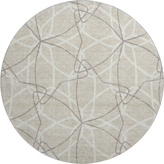 Piper Looms Mayfield Geometric AMF950 Beige Machine Washable Area Rug Round Main Image