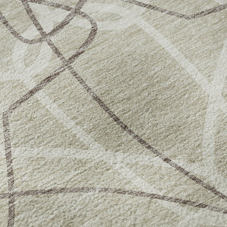 Piper Looms Mayfield Geometric AMF950 Beige Machine Washable Area Rug Swatch Image