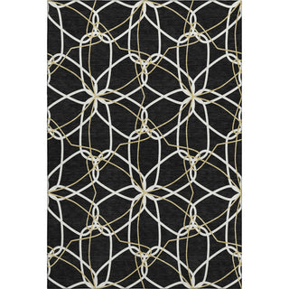 Piper Looms Mayfield Geometric AMF950 Black Machine Washable Area Rug main image