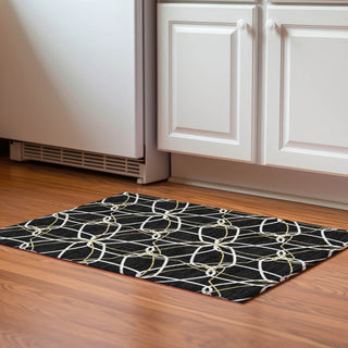 Piper Looms Mayfield Geometric AMF950 Black Machine Washable Area Rug Scatter Lifestyle Image Feature