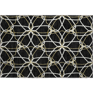 Piper Looms Mayfield Geometric AMF950 Black Machine Washable Area Rug Scatter Main Image