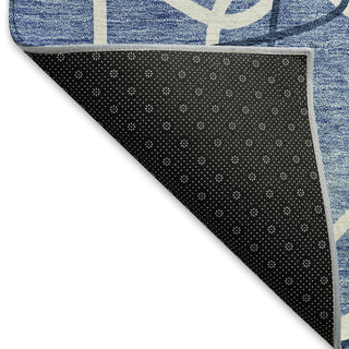 Piper Looms Mayfield Geometric AMF950 Denim Machine Washable Area Rug Backing Image
