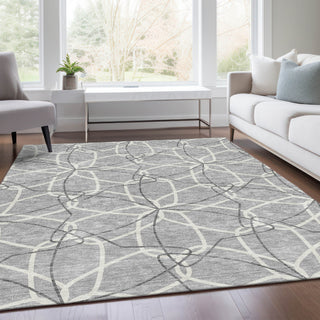 Piper Looms Mayfield Geometric AMF950 Gray Machine Washable Area Rug Lifestyle Image Feature