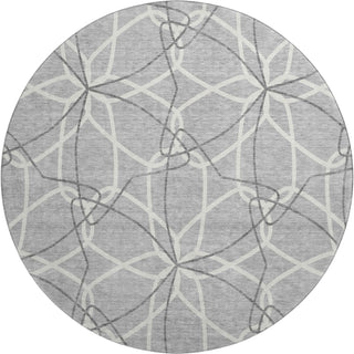 Piper Looms Mayfield Geometric AMF950 Gray Machine Washable Area Rug Round Main Image