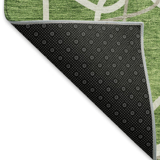 Piper Looms Mayfield Geometric AMF950 Green Machine Washable Area Rug Backing Image