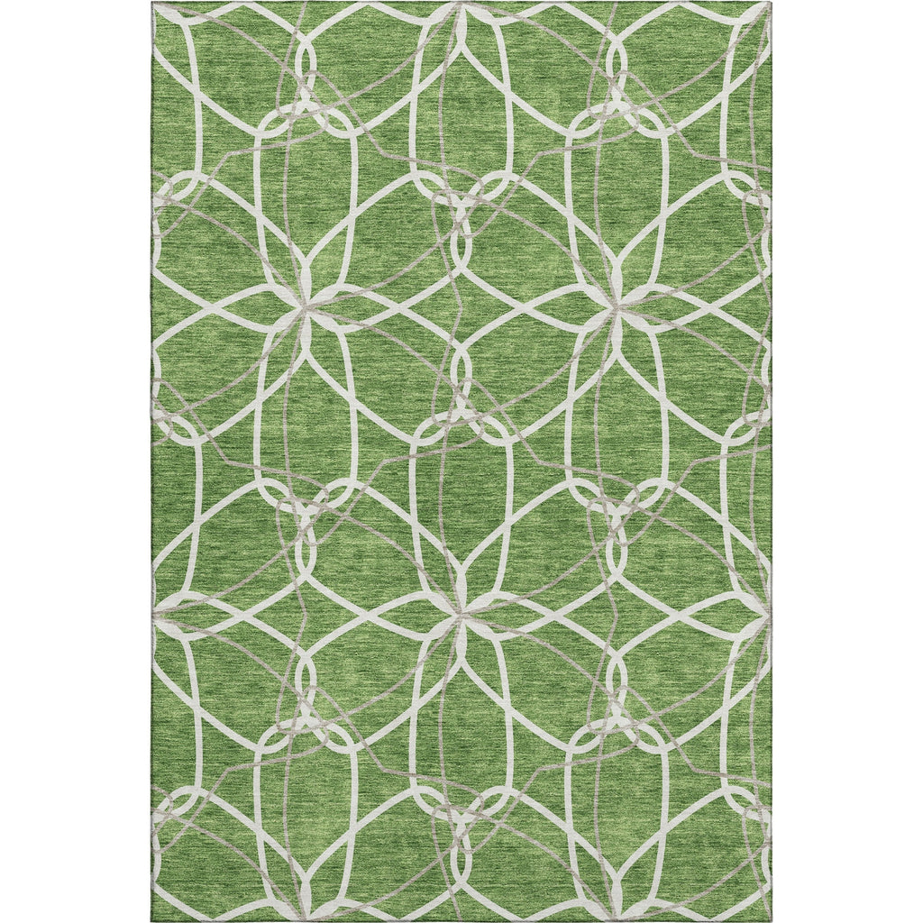Piper Looms Mayfield Geometric AMF950 Green Machine Washable Area Rug main image