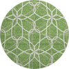 Piper Looms Mayfield Geometric AMF950 Green Machine Washable Area Rug Round Main Image