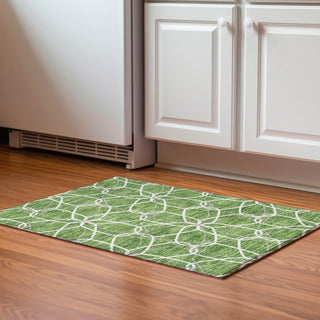Piper Looms Mayfield Geometric AMF950 Green Machine Washable Area Rug Scatter Lifestyle Image Feature