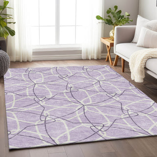Piper Looms Mayfield Geometric AMF950 Lavender Machine Washable Area Rug Lifestyle Image Feature