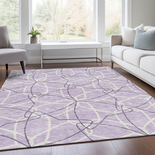 Piper Looms Mayfield Geometric AMF950 Lavender Machine Washable Area Rug Lifestyle Image Feature