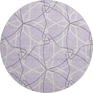 Piper Looms Mayfield Geometric AMF950 Lavender Machine Washable Area Rug Round Main Image