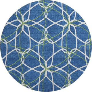 Piper Looms Mayfield Geometric AMF950 Navy Machine Washable Area Rug Round Main Image