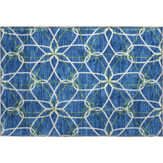 Piper Looms Mayfield Geometric AMF950 Navy Machine Washable Area Rug Scatter Main Image