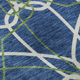 Piper Looms Mayfield Geometric AMF950 Navy Machine Washable Area Rug Swatch Image