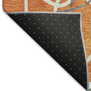 Piper Looms Mayfield Geometric AMF950 Orange Machine Washable Area Rug Backing Image