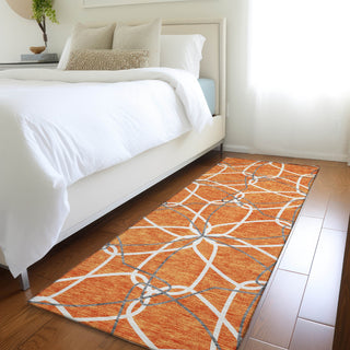 Piper Looms Mayfield Geometric AMF950 Orange Machine Washable Area Rug Runner Lifestyle Image Feature