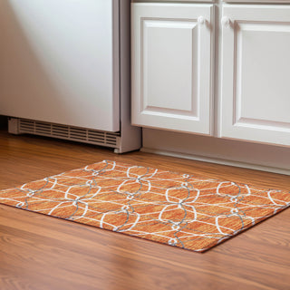 Piper Looms Mayfield Geometric AMF950 Orange Machine Washable Area Rug Scatter Lifestyle Image Feature