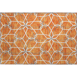 Piper Looms Mayfield Geometric AMF950 Orange Machine Washable Area Rug Scatter Main Image
