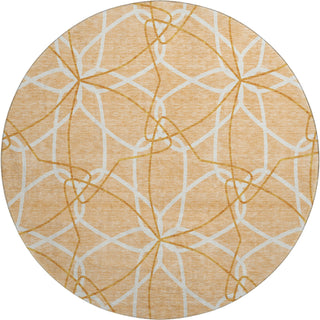 Piper Looms Mayfield Geometric AMF950 Peach Machine Washable Area Rug Round Main Image