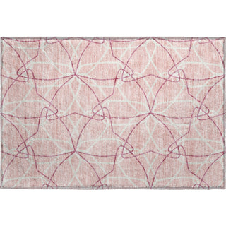 Piper Looms Mayfield Geometric AMF950 Pink Machine Washable Area Rug Scatter Main Image