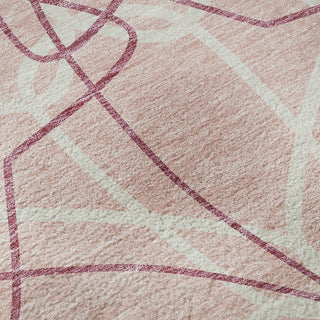 Piper Looms Mayfield Geometric AMF950 Pink Machine Washable Area Rug Swatch Image
