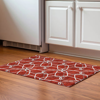 Piper Looms Mayfield Geometric AMF950 Red Machine Washable Area Rug Scatter Lifestyle Image Feature