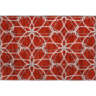 Piper Looms Mayfield Geometric AMF950 Red Machine Washable Area Rug Scatter Main Image