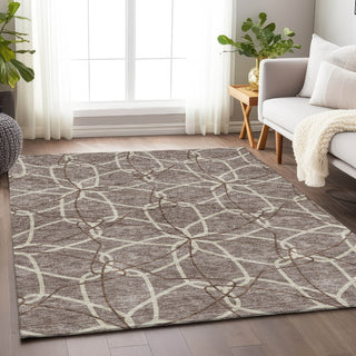 Piper Looms Mayfield Geometric AMF950 Taupe Machine Washable Area Rug Lifestyle Image Feature