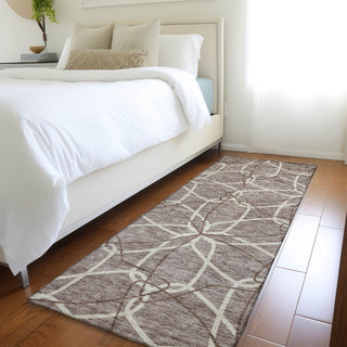 Piper Looms Mayfield Geometric AMF950 Taupe Machine Washable Area Rug Runner Lifestyle Image Feature